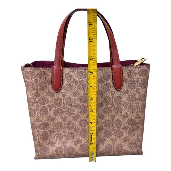 Coach Signature Willow Canvas Mini Tote Bag Purse Pocketbook Leather Handles - Picture 6 of 12